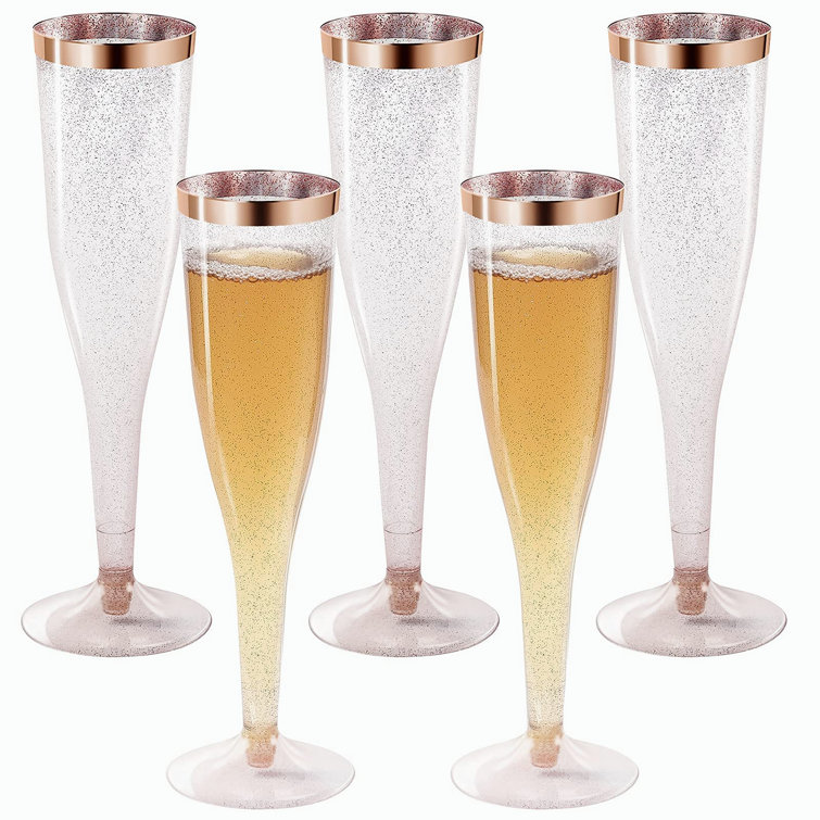Vintage Champagne Flutes Plastic Champagne Flutes Glass 6.5 OZ Plastic